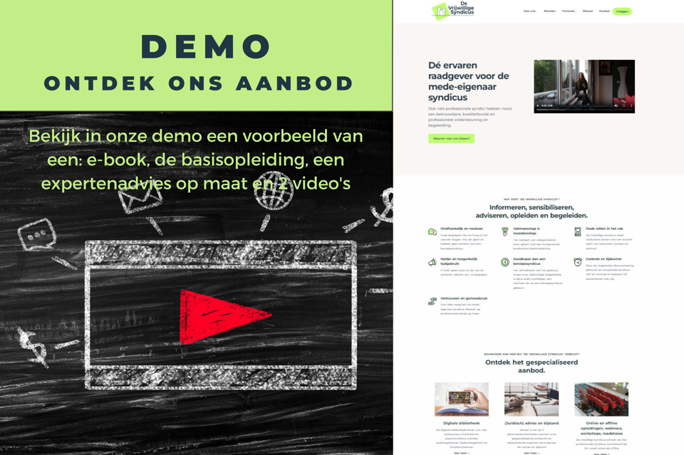 Ontdek ons aanbod in een demo (e-book, basisopleiding, expertenadvies op maat en 2 video's).